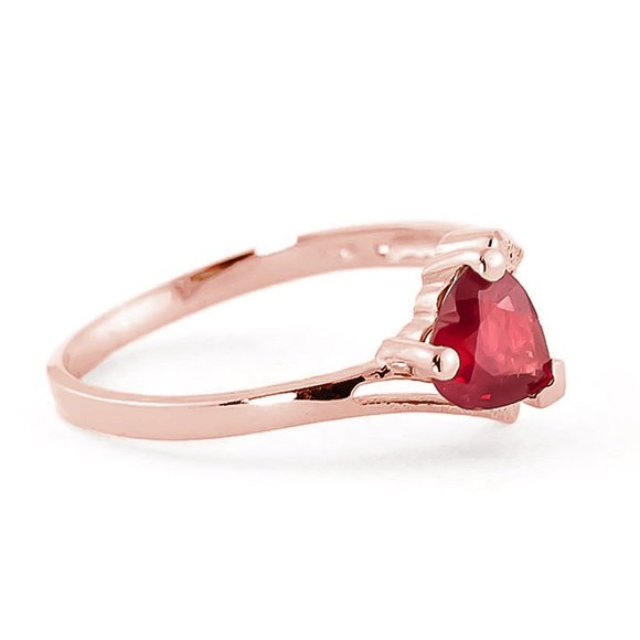 14K. SOLID GOLD RING WITH NATURAL RUBY - Picture 3 of 6